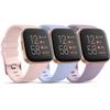 3 Pack Sport Bands Compatible with Fitbit Versa Bands, Classic Soft Sport Replacement Wristbands for Fitbit Versa 2 Smart Watch Women Men (Small, Sand Pink/Baby Pink) view 1