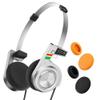 iKF R3 Classic Retro Bluetooth Headphones, Foldable Lightweight Wireless Headset,Vintage, Volume Control,60 Hours Playback, Noise Isolation, with Microphone, Throwback 80s 90s Design(Slivery) view 1