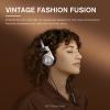 iKF R3 Classic Retro Bluetooth Headphones, Foldable Lightweight Wireless Headset,Vintage, Volume Control,60 Hours Playback, Noise Isolation, with Microphone, Throwback 80s 90s Design(Slivery) view 2