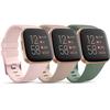 3 Pack Sport Bands Compatible with Fitbit Versa 2 Bands/Fitbit Versa Bands/Versa Lite/Versa SE, Classic Soft Sport Replacement Wristbands for Fitbit Versa 2 Smart Watch Women Men (Small,Sand Pink/Milk Tea/Avocado Green) view 1