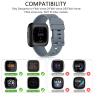3 Pack Sport Bands Compatible with Fitbit Versa Bands, Classic Soft Sport Replacement Wristbands for Fitbit Versa 2 Smart Watch Women Men (Large,Black/Midnight Blue/Blue Gray) view 2