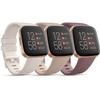 3 Pack Sport Bands Compatible with Fitbit Versa 2 Bands, Classic Soft Sport Replacement Wristbands for Fitbit Smart Watch Women Men (Small, Starlight/Milk) view 1