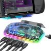 JSAUX RGB Docking Station for Steam Deck (OLED)/ROG Ally/Legion Go, 12-in-1 Handheld Dock with 4K@120Hz HDMI & DisplayPort Gigabit Ethernet USB C 3.2 USB A 3.2/2.0, SD/TF Slots 3.5mm Jack-HB1201S view 1