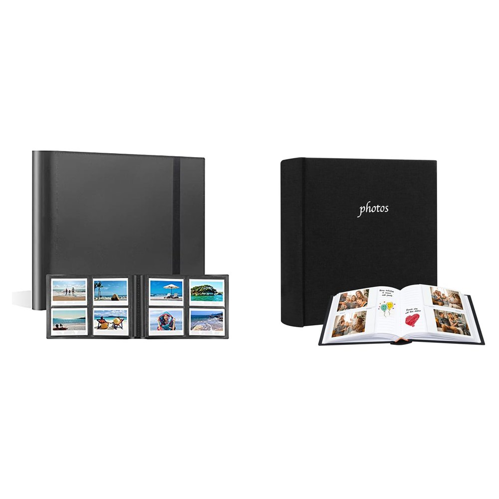 2Packs Photo Album for Fujifilm Instax Wide 300 Camera, Polaroid 600 i-Type Film Album, Extra Large Picture Albums for Polaroid Now OneStep2 OneStep+ Instant Camera, POP Lab Print Camera