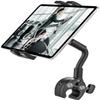 woleyi Gooseneck Tablet Bike Mount for Indoor Cycling, Gym Treadmill, Spin bike, Stationary Exercise bicycle, Peloton Handlebar, Elliptical, Stroller Clamp for iPad Pro/Air/Mini, Phone, 4.7-13" Tablet view 1