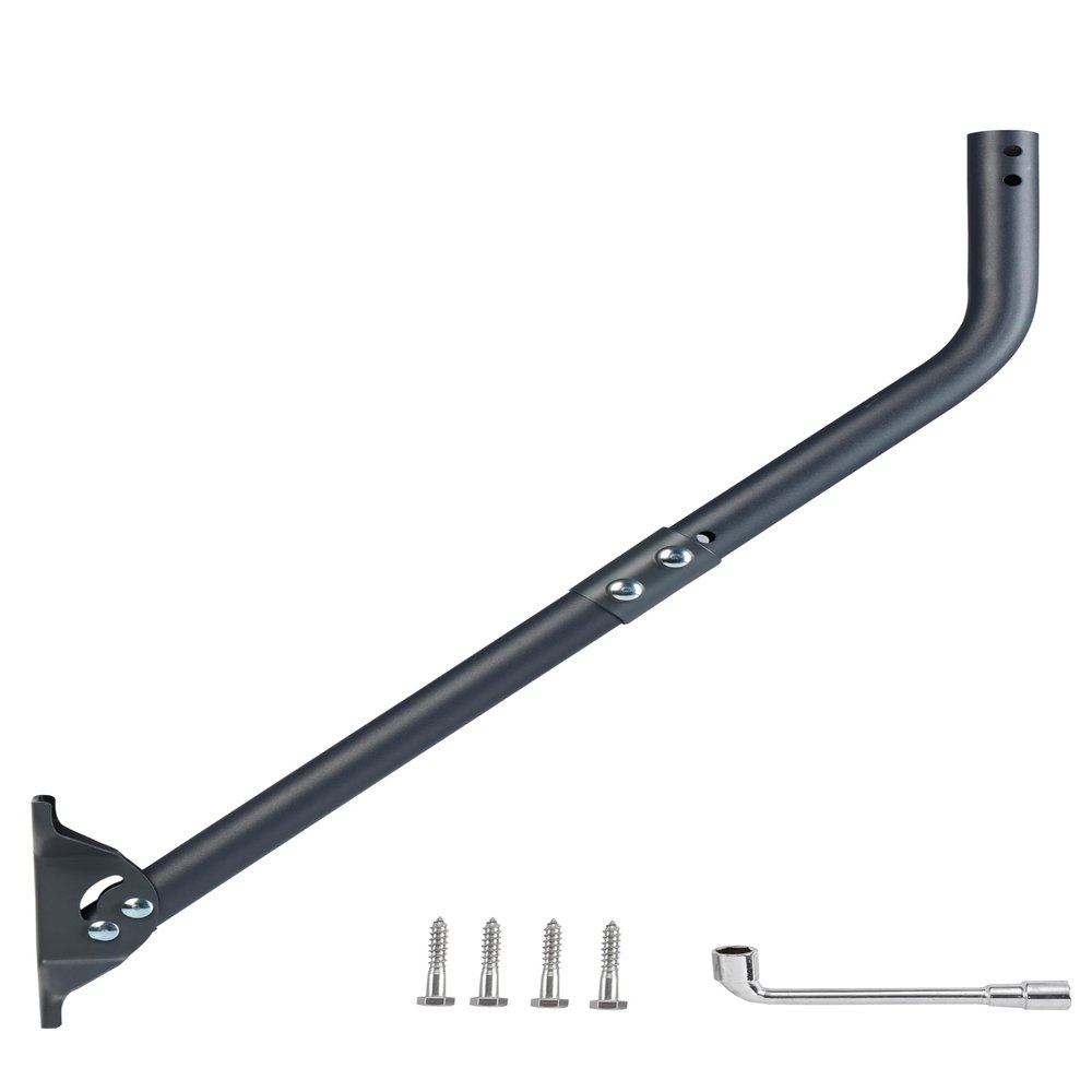 CEKAY Universal Antenna Mounting Pole 1.5" Dia x 35" L, Heavy Duty J Mount for Starlink, Weather Station & All Types of Antennas, Adjustable Pivot Lock Bracket for Wall, Eave & Roof
