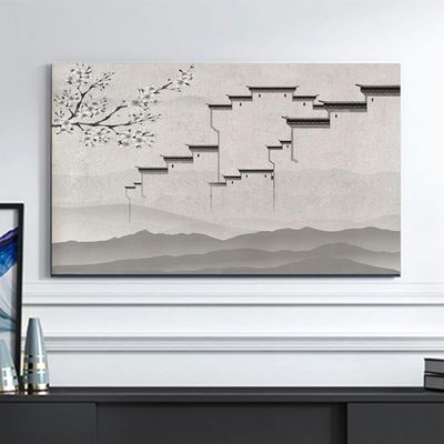 32-65in,TV Cover TV Dustproof Cover Indoor Home Fabric Computer Dust Covers Universal Hanging Curved Display Cover Painting Pattern LCD/LED Screen Protective Cover Bedroom Living Room Art Decoration