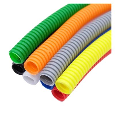 CLENEA PP Insulated Corrugated Tube Auto Line Pipe Harness Wire Wrap Colorful Threading Plastic Split Wire Protection Sleeve (Color : Black - Open, Size : ID14.3 X OD18.5MM_3M)