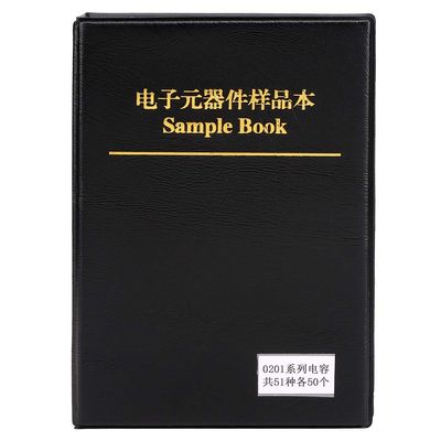 Glomora Capacitor Sample Book, 0201 Series 51 Varieties Electronic Components Organizer, Black
