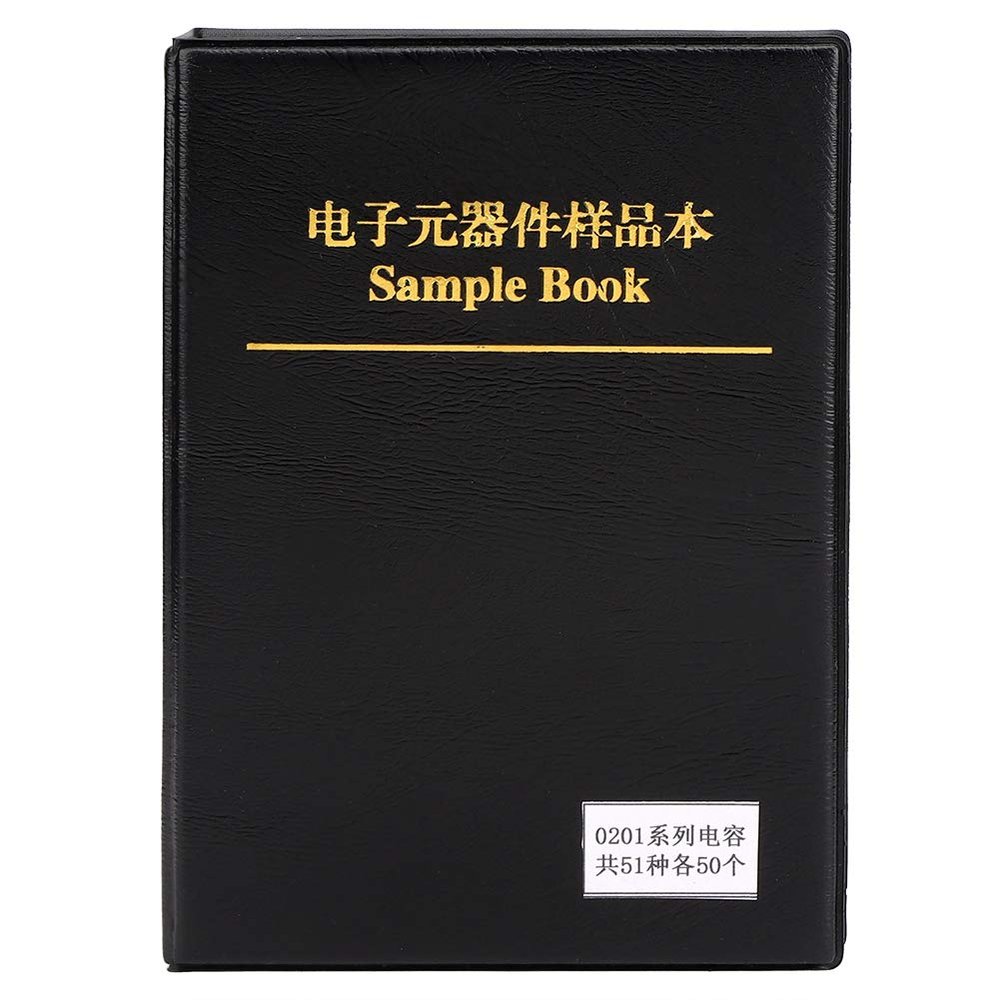 Glomora Capacitor Sample Book, 0201 Series 51 Varieties Electronic Components Organizer, Black