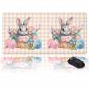 Oversized Gaming Mouse Pad, Easter Rabbit Eggs Spring Flower Floral Pink Buffalo Plaid Desk Mat for Office Extended XXL Computer Mouse Pad with Non-Slip Backing for Laptop Desktop Keyboard,35x15 inch view 1