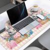 Oversized Gaming Mouse Pad, Easter Rabbit Eggs Spring Flower Floral Pink Buffalo Plaid Desk Mat for Office Extended XXL Computer Mouse Pad with Non-Slip Backing for Laptop Desktop Keyboard,35x15 inch view 3