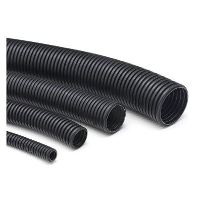 5 Meters Corrugated Pipe 7mm-28mm Cable Heat Resistant Polyethylene Insulation Tube Harne (Color : Black, Size : AD10-6.5mm-Close)
