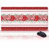 Oversized Gaming Mouse Pad, Valentine's Day Love Heart Eucalyptus Leaves Red Stripe Desk Mat for Office Extended XXL Computer Mouse Pad with Non-Slip Backing for Laptop Desktop Keyboard,35x15 inch view 1