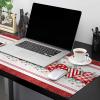 Oversized Gaming Mouse Pad, Valentine's Day Love Heart Eucalyptus Leaves Red Stripe Desk Mat for Office Extended XXL Computer Mouse Pad with Non-Slip Backing for Laptop Desktop Keyboard,35x15 inch view 2