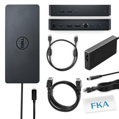 Dell D6000S Docking Station, Performance Universal Dock with USB-C/USB-A PowerShare Options, Connect Upto Three 4K Displays with 130W Adapter + HDMI Cable + DisplayPort Cable