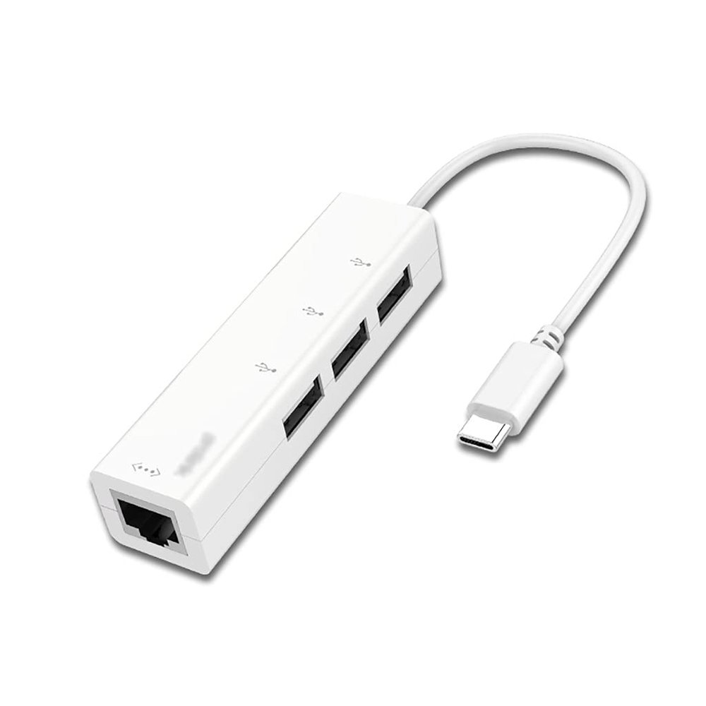 Port Expander USB C Docking Station USB C to Ethernet Adapter Hub with 3 USB 2.0 Ports and Ethernet for Laptop, USB Flash Drives USB Splitter