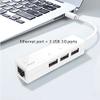 Port Expander USB C Docking Station USB C to Ethernet Adapter Hub with 3 USB 2.0 Ports and Ethernet for Laptop, USB Flash Drives USB Splitter view 2