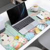 Oversized Gaming Mouse Pad, Easter Bunny with Eggs Blue Wooden Desk Mat for Home Office Extended XXL Computer Mouse Pad with Non-Slip Backing for Laptop Desktop Keyboard,35x15 inch view 3