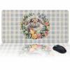 Oversized Gaming Mouse Pad, Easter Rabbit Eggs Spring Flowers Leaves Blue Plaid Desk Mat for Home Office Extended XXL Computer Mouse Pad with Non-Slip Backing for Laptop Desktop Keyboard,35x15 inch view 1