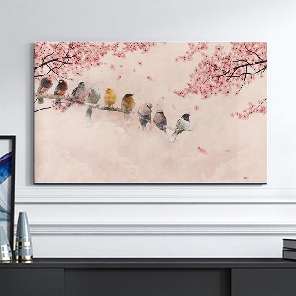 GSGC 32-65 Inches TV Cover Indoor TV Dust Cover Painting Printing Dustproof Cover Smooth Soft Polyester Dust Proof TV Screen Protector Cover Fabric for LCD LED Bedroom Living Room Decoration Cover