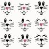18 Pcs Easter Bunny Face Vinyl Decals - Bunny Faces DIY Craft Vinyl Art Stickers, Wall Decals, Glass Window Stickers view 1