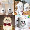 18 Pcs Easter Bunny Face Vinyl Decals - Bunny Faces DIY Craft Vinyl Art Stickers, Wall Decals, Glass Window Stickers view 3