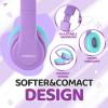 JoySpark Kids Bluetooth Headphones, Lightweight Wireless Headphones for Kids, 85/94dB Volume Limited, 60 Hours Playtime, Bluetooth 5.3, Over-Ear Toddler Headsets with Built-in Mic-Purple view 3