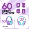 JoySpark Kids Bluetooth Headphones, Lightweight Wireless Headphones for Kids, 85/94dB Volume Limited, 60 Hours Playtime, Bluetooth 5.3, Over-Ear Toddler Headsets with Built-in Mic-Purple view 4