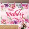 Mother's Day Photography Backdrop 7x5FT Mother's Day Birthday Party Background Pink Flower Wall Backdrop Women Queen's Day Thanks Mama Banner Photo Props 82x59inch view 1