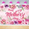 Mother's Day Photography Backdrop 7x5FT Mother's Day Birthday Party Background Pink Flower Wall Backdrop Women Queen's Day Thanks Mama Banner Photo Props 82x59inch view 2