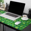 Oversized Gaming Mouse Pad, St. Patrick's Day Yellow Clover Green Striped Desk Mat for Home Office Extended XXL Computer Mouse Pad with Non-Slip Backing for Laptop Desktop Keyboard,35x15 inch view 2