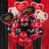 KatchOn, Red and Black Fringe Curtain - XtraLarge, Pack of 28 | Black Happy Valentines Day Balloons, Sneaker Ball Decorations | Red Casino Party Decorations | I Love You Balloons, Heart Balloons view 1
