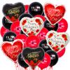 KatchOn, Red and Black Fringe Curtain - XtraLarge, Pack of 28 | Black Happy Valentines Day Balloons, Sneaker Ball Decorations | Red Casino Party Decorations | I Love You Balloons, Heart Balloons view 3