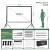 AAJK 100in Projector Screen with Stand,Portable 16:9 4K HD Indoor Outdoor Projection Screen with Wrinkle-Free Design, Ideal for Home Theater and Backyard Cinema  Includes Carry Bag view 4