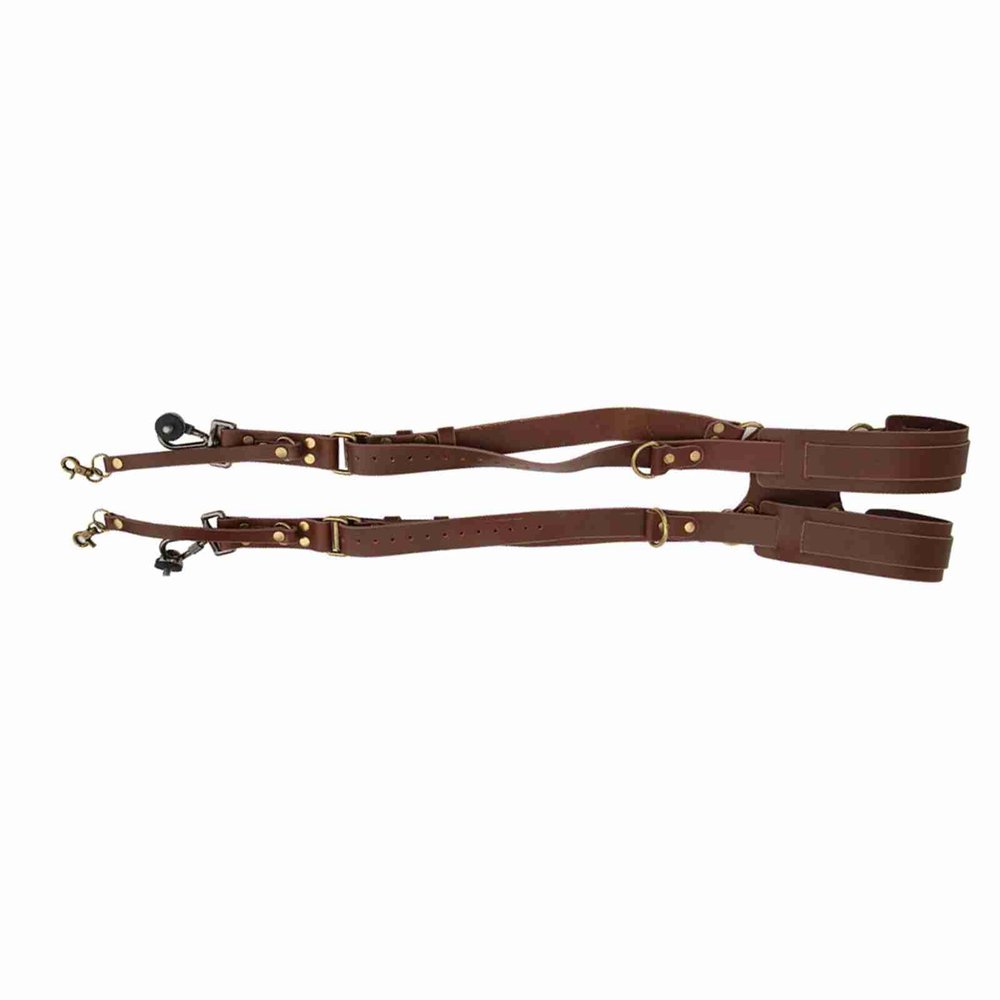 Camera Harness for 2 Cameras, Adjustable Dual Leather Camera Strap Double Shoulder Digital Camera Harness for Photographers