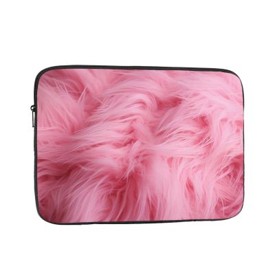 Pink Velvet Furry Textured Pattern Laptop Sleeve Case 12 inch Laptop Bag Shockproof Protective Notebook Case Computer Carrying Bag Case
