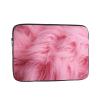 Pink Velvet Furry Textured Pattern Laptop Sleeve Case 12 inch Laptop Bag Shockproof Protective Notebook Case Computer Carrying Bag Case view 1