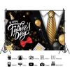 15x10ft Fathers Day Backdrop Black Gold Ties Balloons Glitter Dots Photography Background Happy Fathers Day Party Fathers Portraits Decoration Supplies Photo Booth Props view 2