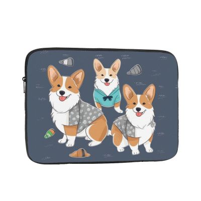 NONHAI Wearing Clothes Corgi Dogs Laptop Sleeve Case 17 inch Laptop Bag Shockproof Protective Notebook Case Computer Carrying Bag Case, Black