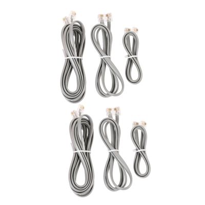 jojofuny 2sets 4 Wire Phone Wire Telephone Cable Flat Extension Cord Phone Cord Long for Landline 3pcs*2