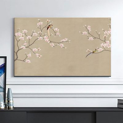 32-65in,TV Cover TV Dustproof Cover Indoor Home Fabric Computer Dust Covers Universal Hanging Curved Display Cover Painting Pattern LCD/LED Screen Protective Cover Bedroom Living Room Art Decoration