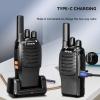 Retevis H-777 Walkie Talkie Earpiece with Mic, Portable FRS-Two Way Radio for Adults, Type C, 16 Channel, One Key Pairing, Professional 2 Way Radios for Business, Real Estate(10 Pack, Black) view 3