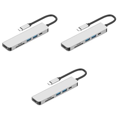 Hemoton 3pcs Type-c Pd Fast Charging Hub Adapter Multifunctional Reader Converter for Laptops and Devices Compact Design Data Transfer Speed