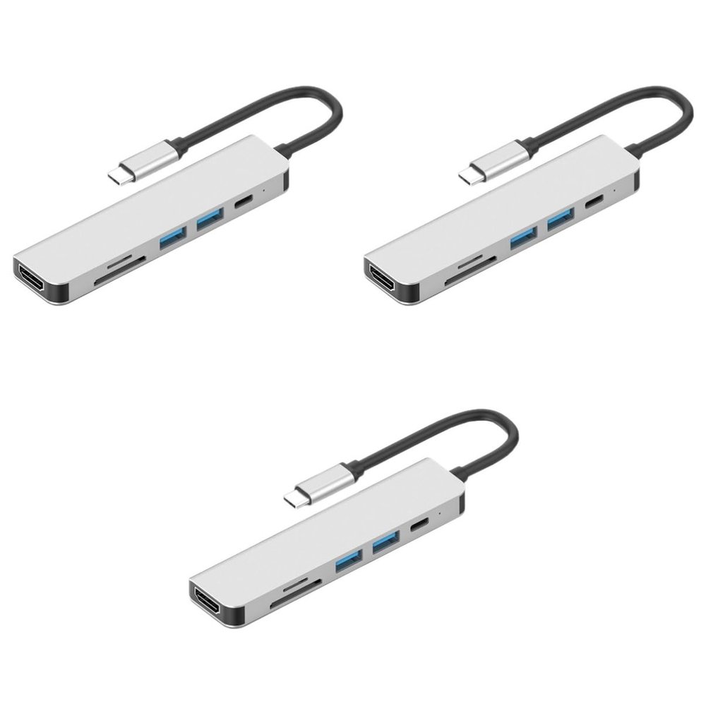 Hemoton 3pcs Type-c Pd Fast Charging Hub Adapter Multifunctional Reader Converter for Laptops and Devices Compact Design Data Transfer Speed