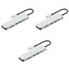 Hemoton 3pcs Type-c Pd Fast Charging Hub Adapter Multifunctional Reader Converter for Laptops and Devices Compact Design Data Transfer Speed view 1
