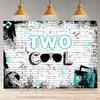 Two Cool Birthday Party Photography Background Hip Hop Boy 2nd Birthday Party Decoration Backdrop Retro Music Boys Summer Happy 2nd Birthday Party Backdrop (7X5FT) view 1