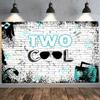 Two Cool Birthday Party Photography Background Hip Hop Boy 2nd Birthday Party Decoration Backdrop Retro Music Boys Summer Happy 2nd Birthday Party Backdrop (7X5FT) view 2