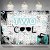 Two Cool Birthday Party Photography Background Hip Hop Boy 2nd Birthday Party Decoration Backdrop Retro Music Boys Summer Happy 2nd Birthday Party Backdrop (7X5FT) view 4