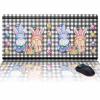 Oversized Gaming Mouse Pad, Easter Gnome Rabbit Eggs Black White Plaid Desk Mat for Home Office Extended XXL Computer Mouse Pad with Non-Slip Backing for Laptop Desktop Keyboard,35x15 inch view 1